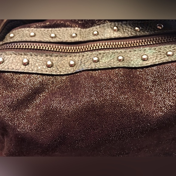 Brown and Gold Women's Bag - Picture 6 of 7